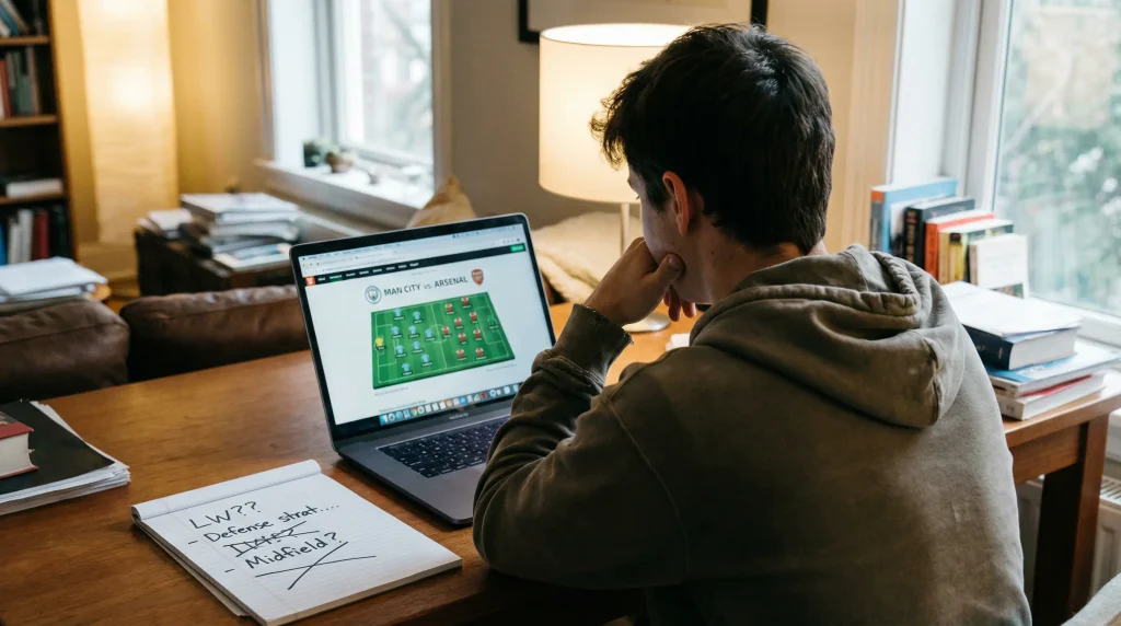 Apostador mirando confundido una pantalla con resultados inesperados de partidos de la MLS